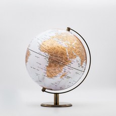 Skyglobe 10吋白海金陸地大理石地球儀(英文版)《WUZ屋子》地圖 擺飾 台灣製, 大理石金陸地