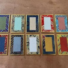 宋錦雙面掛件 國風宣紙福卡 手寫書法文創掛飾, 1個, 流蘇款雙面長方形 隨機五個
