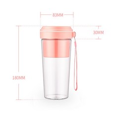 미니 전기 쥬서 휴대용 주스 메이커 기계 과일 압착기 믹서 얼음 분쇄기 USB 충전식 스무디 블렌더, E-270ml-PI