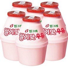 빙그레 딸기맛 우유, 240ml, 6개