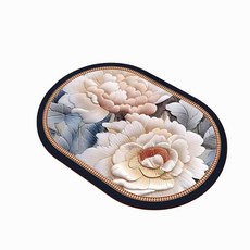 多用途珪藻土吸水墊 浴室廚房檯面適用 瞬間吸水速乾 防滑耐磨 花鳥圖案 40x60公分, 1個, 花鳥-02, 檯面瀝水墊