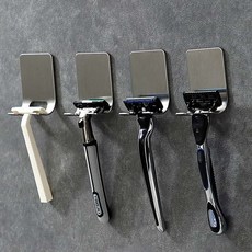 위생적인면도기걸이 면도날보관 무타공 스텐 면도기 걸이 홀더 남자친구선물 정리 욕실수납, 1개