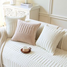 오라이프샵 모던 극세사 쇼파쿠션, 아이보리