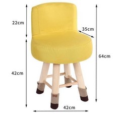 卡通兒童小沙發 寶寶迷你閱讀沙發椅 實木桌腿 可拆洗防滑沙發, 可拆洗+贈凳套】高款玉米黃