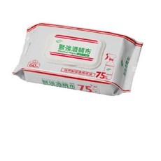 醫強75%酒精濕紙巾 60抽有蓋 20x15公分大尺寸 台灣製造, 1入, 1包