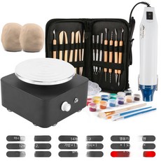 핸드메이드 도자기 공예 미니 바퀴 만들기 취미 키트 충전식 점토 기계, 1개, 미니 사각 블랙 충전식 호화