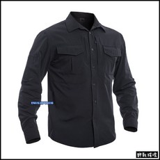 野戰搖滾 戰鷹彈力速乾戰術長袖襯衫 特勤勤務服工作服保全, 黑色,XXL, 1個
