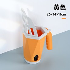 [ 台灣現貨] 一體式貓砂鏟垃圾桶 剷屎 貓鏟 貓砂剷, 1個, 黃色貓砂鏟垃圾桶