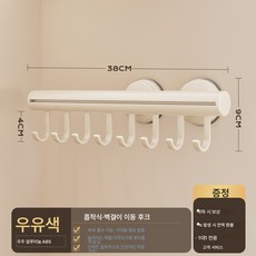 빨판 걸이 행거 펀칭리스 출입문 선반 욕실 문 뒷벽 걸이 수납 끈 옷장, 색깔2, 하나