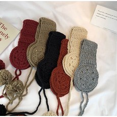 방울 니트 차차 귀도리 핸드메이드 귀도리 귀여운 니트 귀마개 5시전 당일발송, 블랙, 1개, 1개입