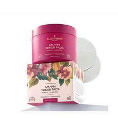 LuxaDerme AM/PM Toner Pads for Korean Glass Skin Glow with Niacinamide & Glutathione, 60개, 1매입
