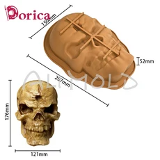 3D 광대 해골 마스크 무스 케이크 몰드 초콜릿 실리콘 DIY 할로윈 유령 석고 모델 주방 제빵기 액세서리, 01 빠른  Mainland, 02 MC 485