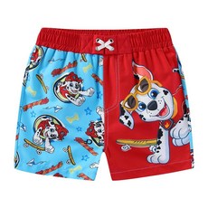 Paw Patrol Marshall Chase Rubble 남아용 UPF 50+ 수영 트렁크 반바지 유아 및 큰 아동용 수영복 라이트 블루 161705