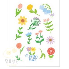 쁘띠 파스텔 플라워 어린이판박이 판박이스티커 붙이는타투 어린이타투스티커