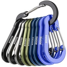 Booms Fishing CC5 다용도 카라비너 클립 10팩 5.8cm(2.3인치) 소형 미니 키체인 알루미늄 D 링 카라비너 라이트 그린, 멀티 컬러 #2