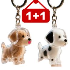 멍담 강아지 메모리얼 키링 1+1 털 보관 캡슐, 1세트, 투명