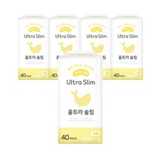춤추는고래 대용량 슬림 팬티라이너, 일반, 5개, 40개입
