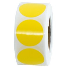 디어플레이스 컬러 롤스티커 500매 2.5cm, 1롤, 03.원형_옐로우