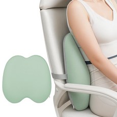 투데이리빙 더편한 의자 등받이 쿠션 메모리폼 허리 등쿠션 분리형 커버, R98139E, 그린, 1개