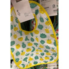 IKEA GULDVÄVA 矽膠立體圍兜 寶寶吃飯 食品級矽膠 防髒衣 GRÖNFINK, 1個, 折售 蔬菜防水圍兜 單件裝