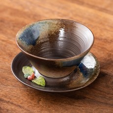 創意陶瓷杯北歐輕奢設計感馬克杯復古下午茶窯變咖啡杯子, 1個, 斗笠咖啡杯-(褐色)-150ml:200