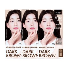 다나한 모 한방 칼라크림 염색약, N3 흑갈색, 3개