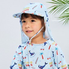 원이가게 아동 유아 아기 주니어 남아 자외선 차단 물놀이 수영 모자 돌고래 플랩캡