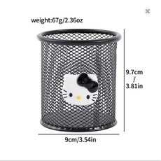 키티 연필꽂이 펜꽂이 사무실 철제 연필꽂이, 검정