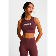 Hummel 훔멜 펄스 로고 - 가벼운 지지력의 스포츠 브라 퍼지 멜란지