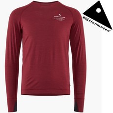 Klättermusen 攀山鼠 Fafne 男款 天絲羊毛混紡彈性圓領長袖排汗衣 DRS 深暗紅 XS