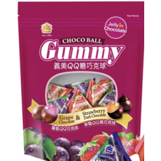IMEI QQ 軟糖巧克力球 - 葡萄巧克力 草莓黑巧克力, 851g, 1個