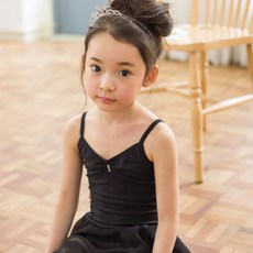 [삐에아떼르] 베이직 쉬폰 스커트 발레복 끈소매 1403 블랙