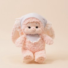 可愛小羊與兔子毛絨玩偶抱枕, 兔子奶昔+藍色配飾,40cm