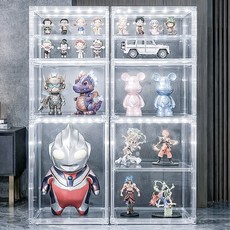 HK sell 하이버전 LED 대형 진열장 전시용 투명 적층형 장식장 33X33X45, 선반 없음, 1세트
