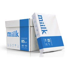 밀크 A4 복사용지 A4용지 85g 2500매 1박스, 단품, 2500개