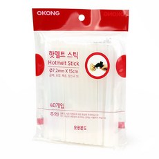 오공 핫멜트스틱 글루건심 소형 7mm 40ea, 1개