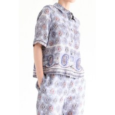 비꼴리끄 린넨 프린트 셔츠 블라우스 656346