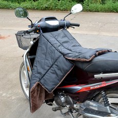 오토바이 전기자전거 방풍 방수 캐노피 커버 겨울용 보온 대형 보호대, 1개, 분리형 블랙 핸들 커버 미포함 PU 가죽