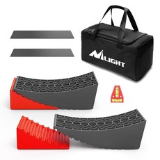 NiLIGHT 라이트 RV 레벨러 - 2팩 캠퍼 레벨링 블록 경사로 지원 이중 차축 최대 15.9kg(35파운드) 고속 RV 액세서리 레벨링 시스템 여행 트레일러 모터홈용