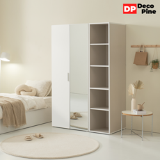 데코파인 루체 1200 G세트 장롱 이불장 전신거울 선반장 장농 4자, G02_거울이불장 오픈선반장
