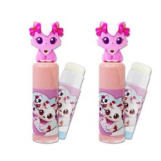 위시캣 어린이 캐릭터 립케어 딸기향 립밤 (25년형), 2개, 3.8g, 러브냥