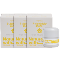 네이처위드 츄어블 비타민D 4000 IU 식약청인증 식물성 연질 캡슐 파인애플맛, 3개, 60정