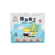 貓狗汪汪 除臭戰士 速凝植物木薯貓砂, 1個, 6L, 純木薯貓砂