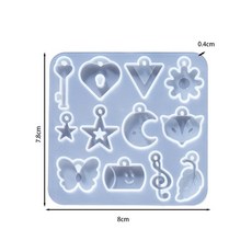 귀걸이 펜던트 실리콘 DIY 매력 에폭시 공예 에이 심장 몰드 수지 쥬얼리 크리 티브 금형 만들기, Style 57