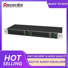 GAX-EQ215S+ 액티브 밸런스드 듀얼 15 밴드 그래픽 이퀄라이저 디지털 오디오 사운드 프로세서 파워, 01 GAX-EQ215S