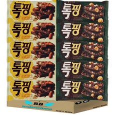 봉봉마켓 톡핑 헤이즐넛 아몬드 그래놀라 2가지맛 10개입, 43g, 1