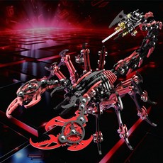 전갈 피규어 모형 3D 메탈 DIY 조립 모델 곤충 금속 장난감 인테리어 장식 소품, 레드블랙 조립팩(도구포함)
