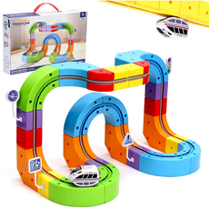 SUNNI 써니 어린이 전동 마그네틱 자석 레일 기차 블럭 세트 큐브 트랙 완구, 1개