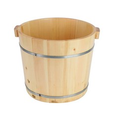 편백나무 족욕기 가정용 히노끼 대야 나무통 발찜질 원형, H. 25cm 배럴