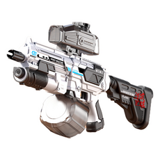 自吸電動水槍 M416榴彈水槍 兒童電動水槍 戲水玩具 防水大容量雙模式手自動電動水槍玩具, 雙模式-M416【燈光頂配款】-黑白,【精美彩盒-電池*1】無電也可以玩, 1個